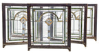 two matching original early 20th century highly sought after bungalow leaded art glass salvaged chicago windows