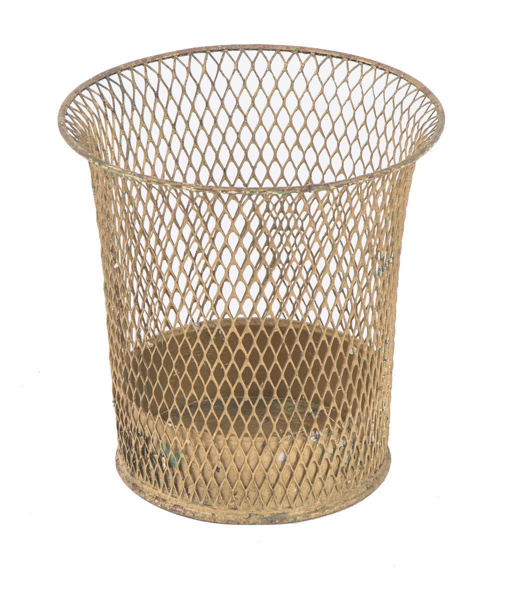 early 20th century salvaged chicago northwesterrn exapnded metal office building trash can