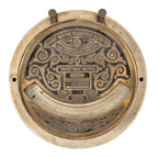 late 19th century ornamental cast bronze "wood type" flush mount switchboard volmeter with original certification label signed by thomas duncan