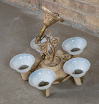 one of three nearly identical interior salvaged chicago slip shade ceiling light fixtures with original enameled finish