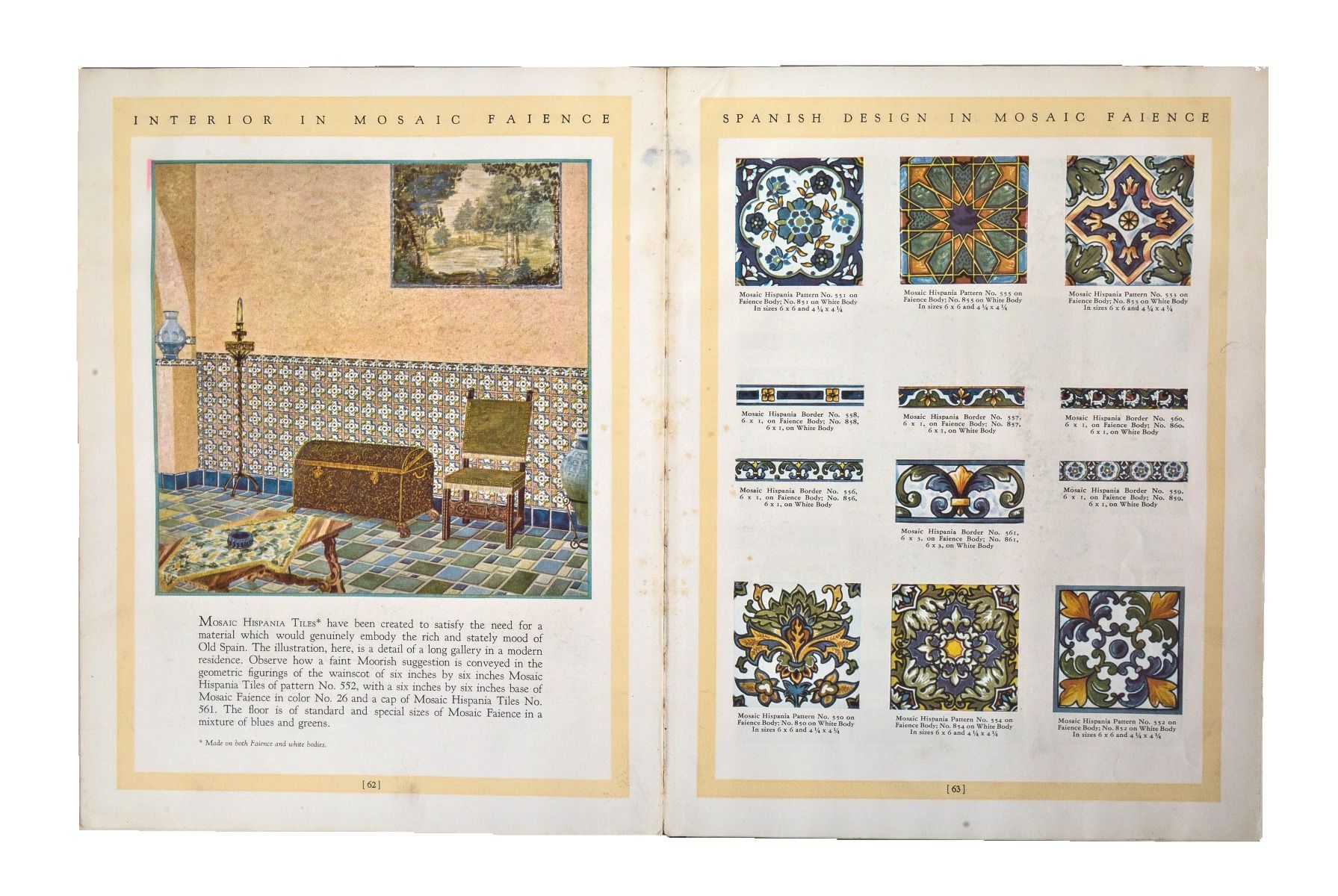 rare all profusely illustrated c. 1929 intact softbound mosaic faience tile product catalog