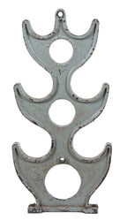 early 20th century salvaged chicago three-tier cast iron freestanding factory pipe "bambach" storage rack