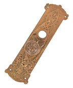 one of two matching rare louis sullivan-designed 1896 guaranty building lobby level cast bronze office door hardware