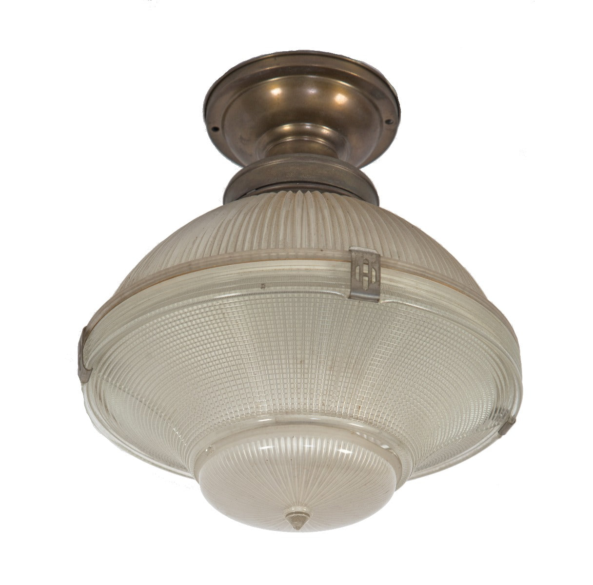 hard to find and highly desirable c. 1920s american art deco salvaged chicago soda fountain holophane pendant light