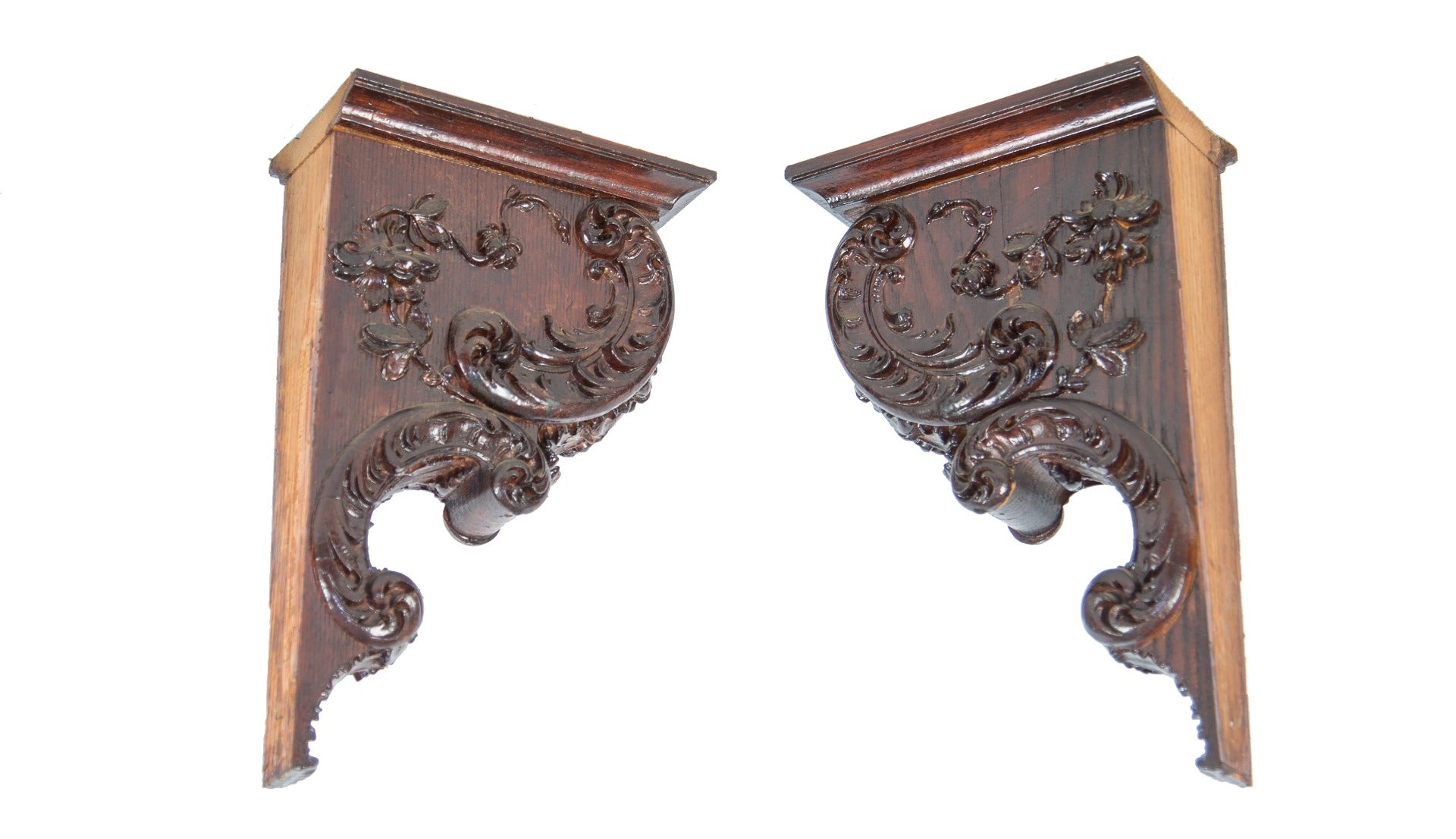 hard to find original 19th century antique american varnished oak wood interior residential room divider bracket
