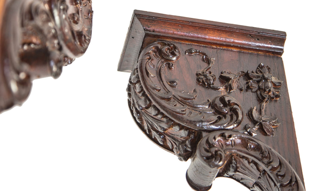 hard to find original 19th century antique american varnished oak wood interior residential room divider bracket