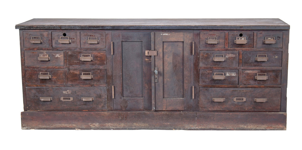highly sought after early 20th century antique american salvaged chicago university laboratory birch wood storage cabinet