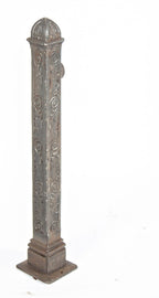 one of two matching late 19th century antique american salvaged chicago ornamental cast iron exterior newel posts