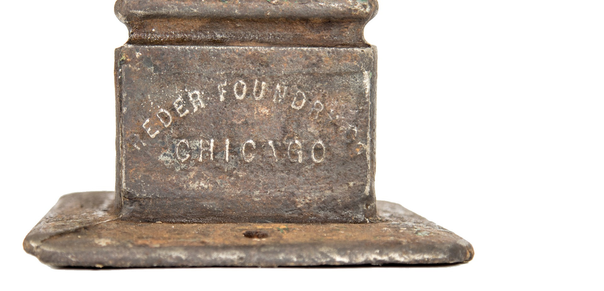 one of two matching late 19th century antique american salvaged chicago ornamental cast iron exterior newel posts