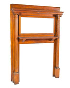 incredible 19th century salvaged chicago solid cherry wood victorian-era fireplace mantel with original beveled mirror and stained finish