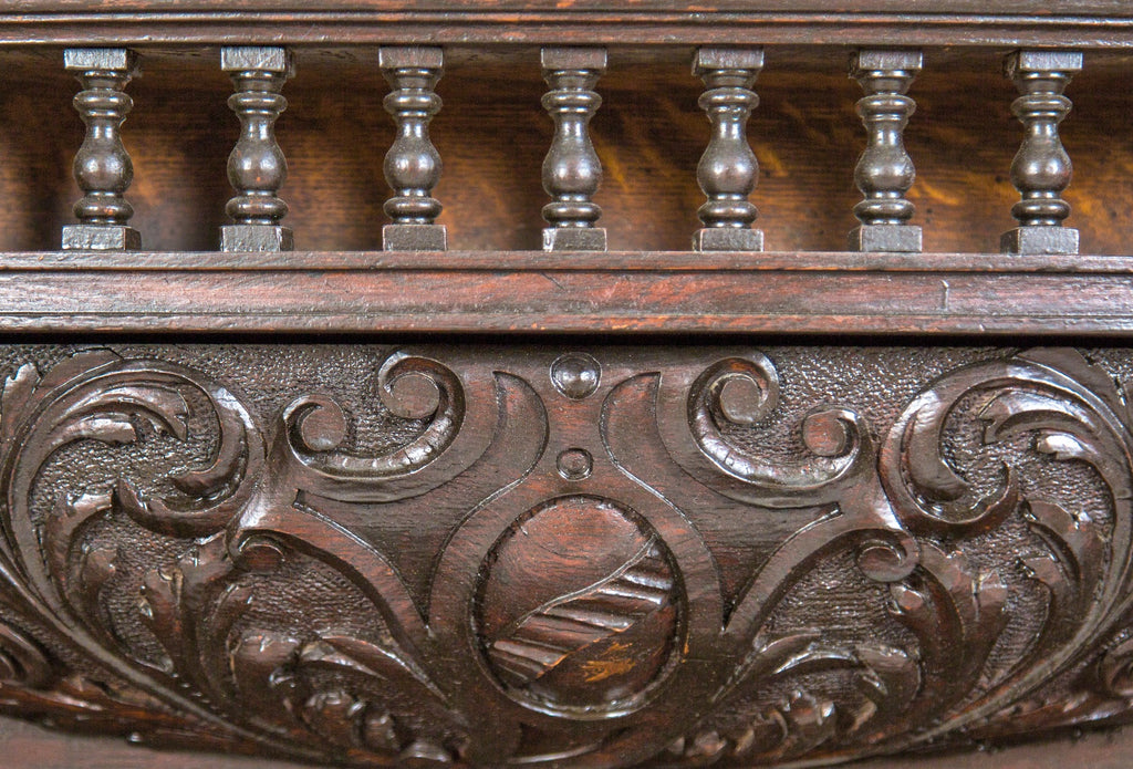 19th century antique american carved oak wood oversized pier mirror or console salvaged from st. louis mansion