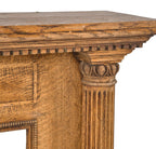 highly desirable 19th century american victorian-era quartered oak wood interior residential fireplace mantel with fluted columns