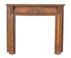 one of two matching early 20th century salvaged chicago quartered oak wood fireplace mantel with ornamented corbels