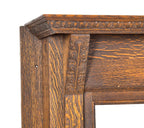 hard to find 19th century salvaged chicago quartered oak wood fireplace mantel with unusually large firebox opening