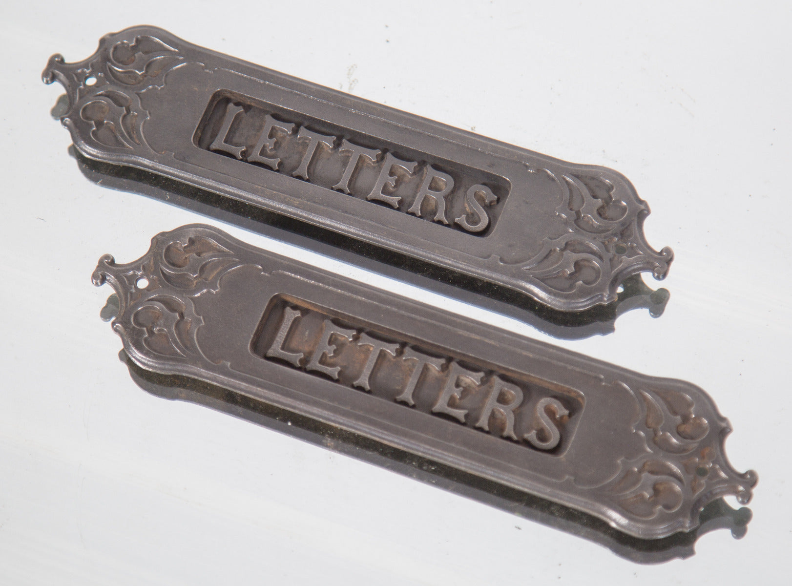 one of two matching original historically important burnham and root monadnock building office door mailslot