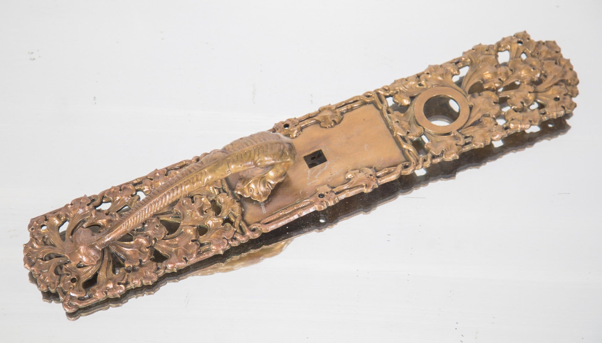 original c. 1890 historically-important salvaged chicago cast bronze door pull from s.s. beman's grand central station