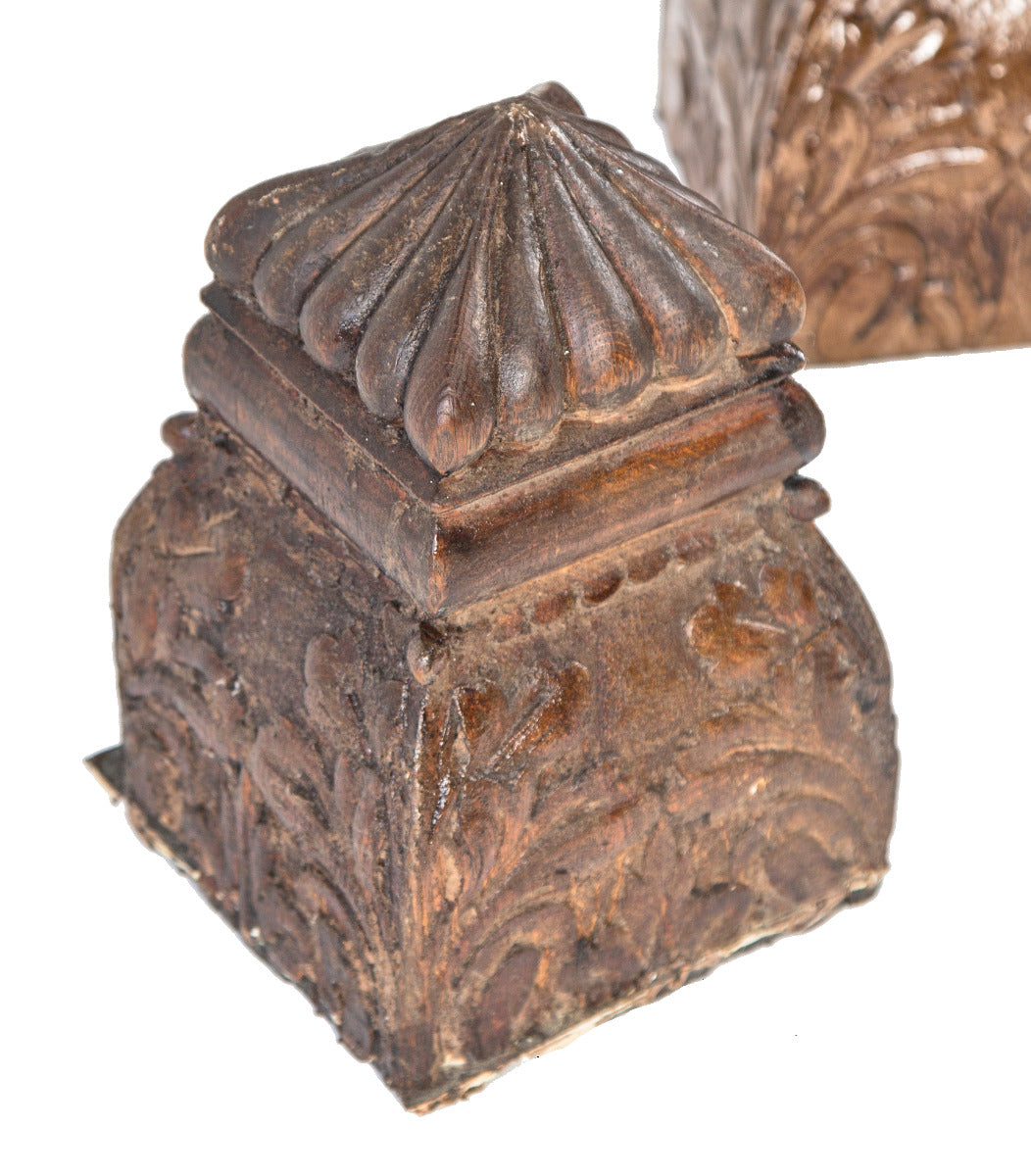 remarkable 19th century american victorian-era salvaged chicago solid carved oak wood newel post finial