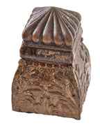 remarkable 19th century american victorian-era salvaged chicago solid carved oak wood newel post finial