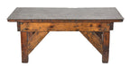early 20th century antique american industrial salvaged chicago four-legged factory machine shop table with steel deck
