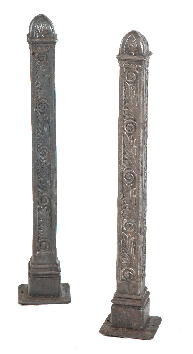 all original late 19th century antique american ornamental salvaged chicago refinished cast iron residential newel post