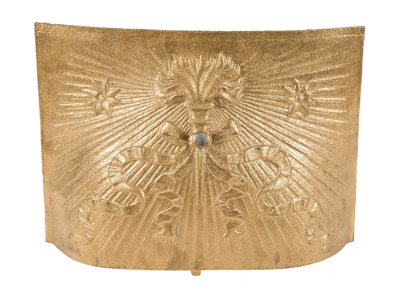 late 19th century salvaged chicago interior residential antique american fireplace summer cover with flame finial torch and ribbons