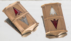 two matching original historically important interior national-foreman bank building lobby elevator indicators