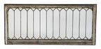 19th century oversized antique american salvaged chicago beveled edge glass "picket fence" transom window with original wood sash frame