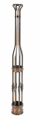 early 20th century historically important copper-plated cast and wrought iron e.f. lasar mansion newel post