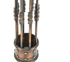 early 20th century historically important copper-plated cast and wrought iron e.f. lasar mansion newel post