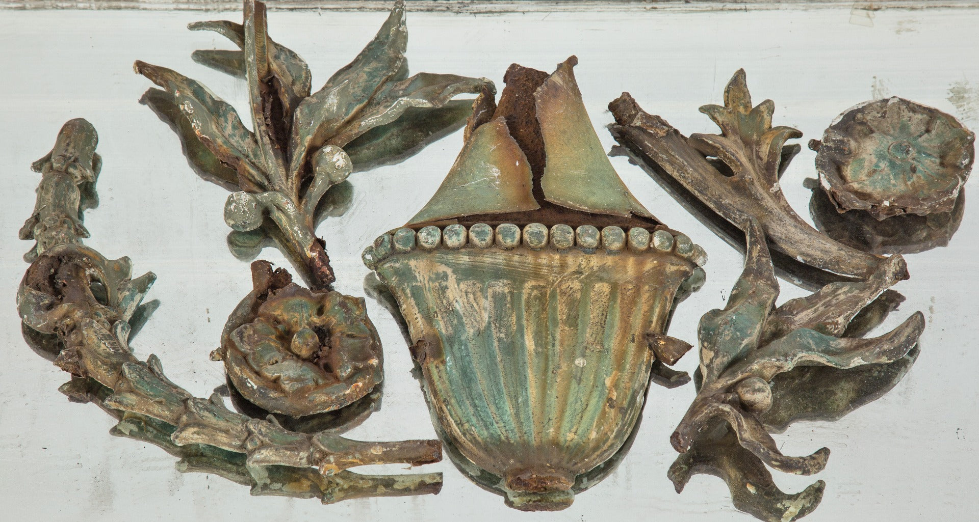 original historically-important william w. kimball mansion ornamental cast iron roofline cresting fragments