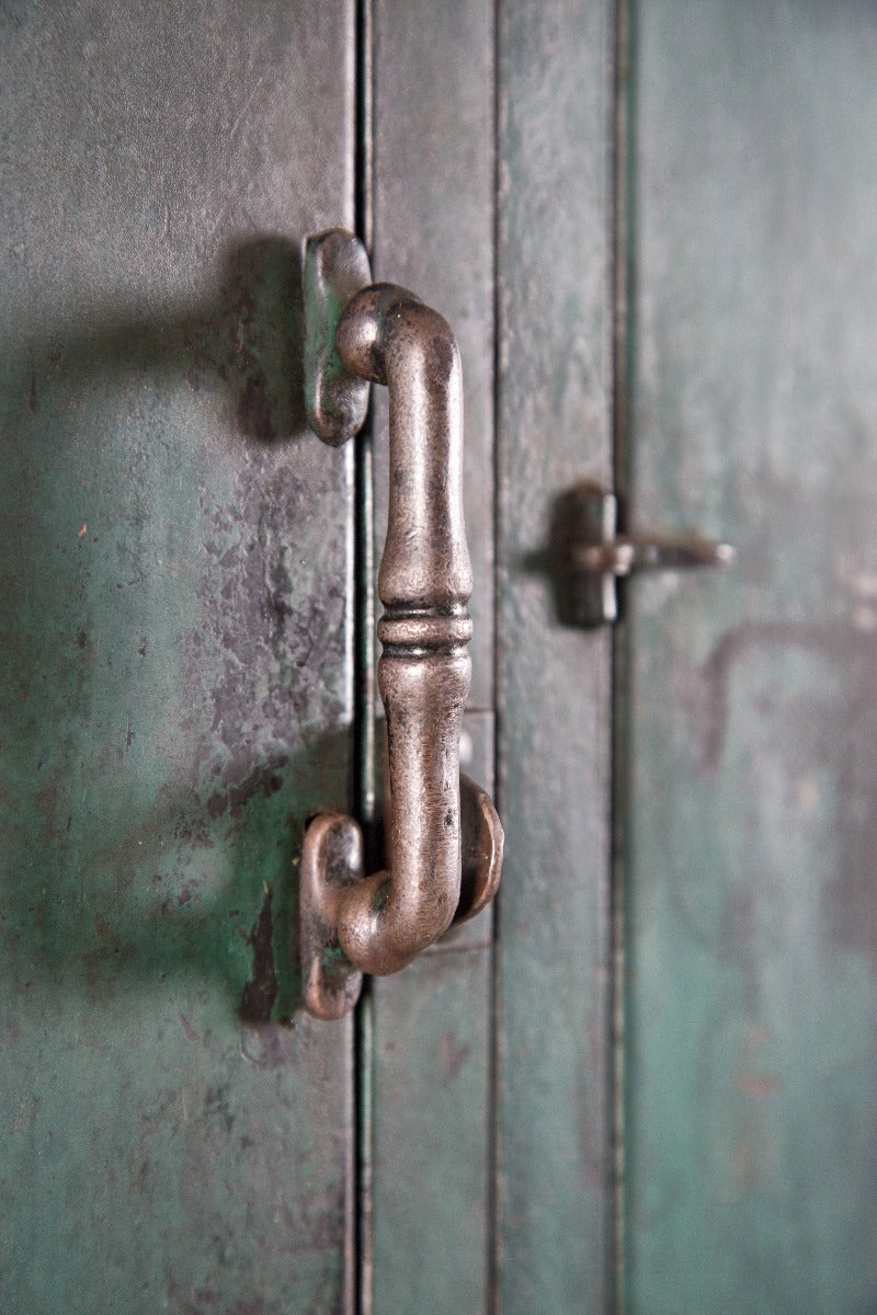 early 20th century hard to find oversized salvaged chicago factory locker with hand-painted numbers on louvered doors