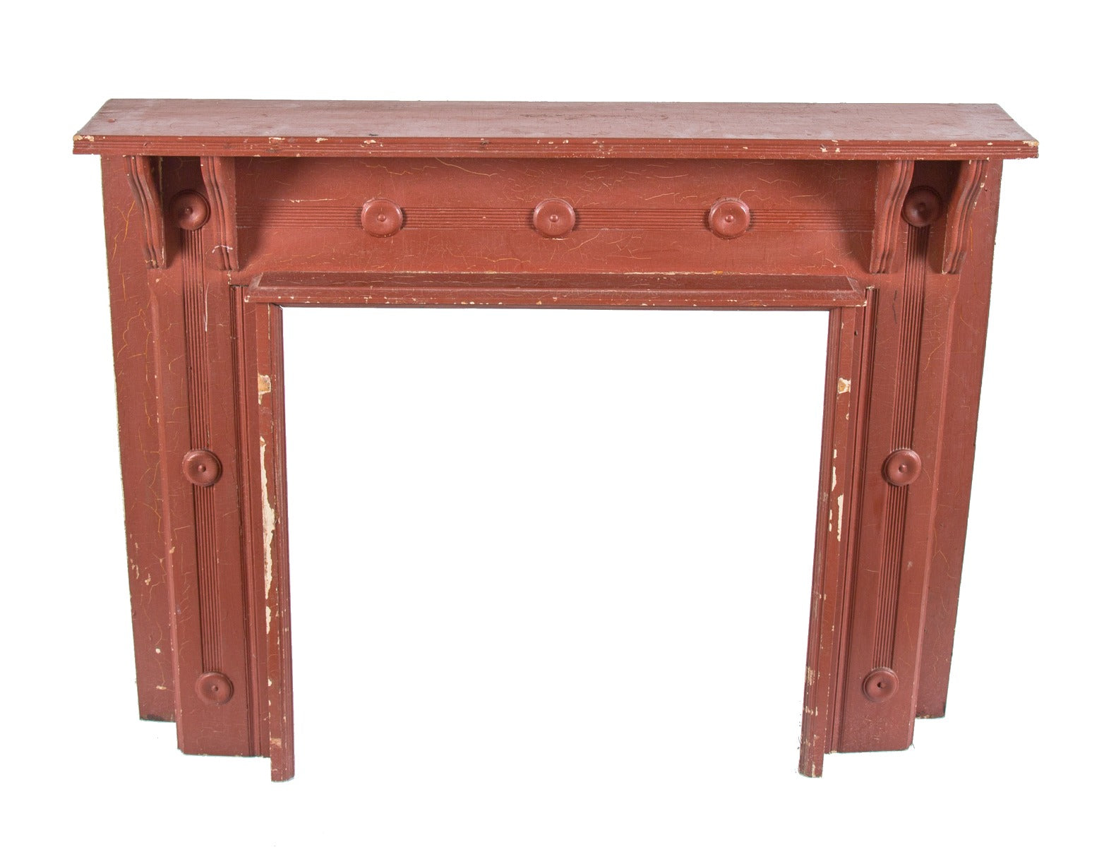 original and intact c. 1880's solid birch wood eastlake style interior residential salvaged chicago fireplace mantel