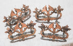tweleve matching original late 19th or early 20th century copper-plated cast brass victorian drawer pulls