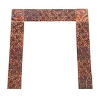 late 19th century american victorian era majolica-glazed salvaged chicago fireplace tile surround with two figures