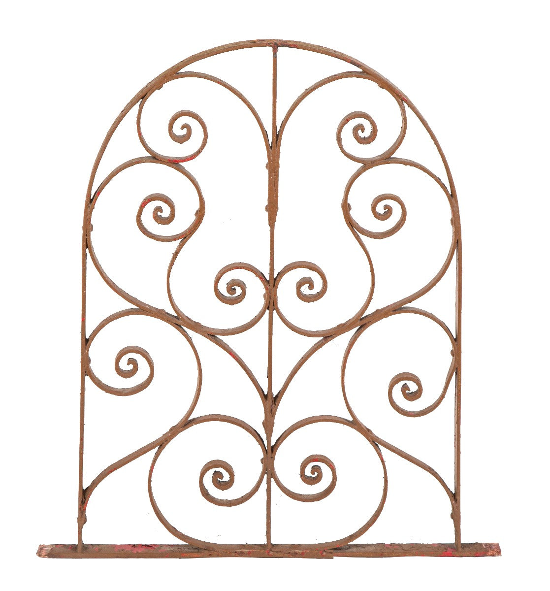 single 19th century american victorian-era salvaged chicago ornamental wrought iron window guard