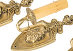 four completely refurbished american depression-era salvaged chicago ornamental cast brass single light wall sconces