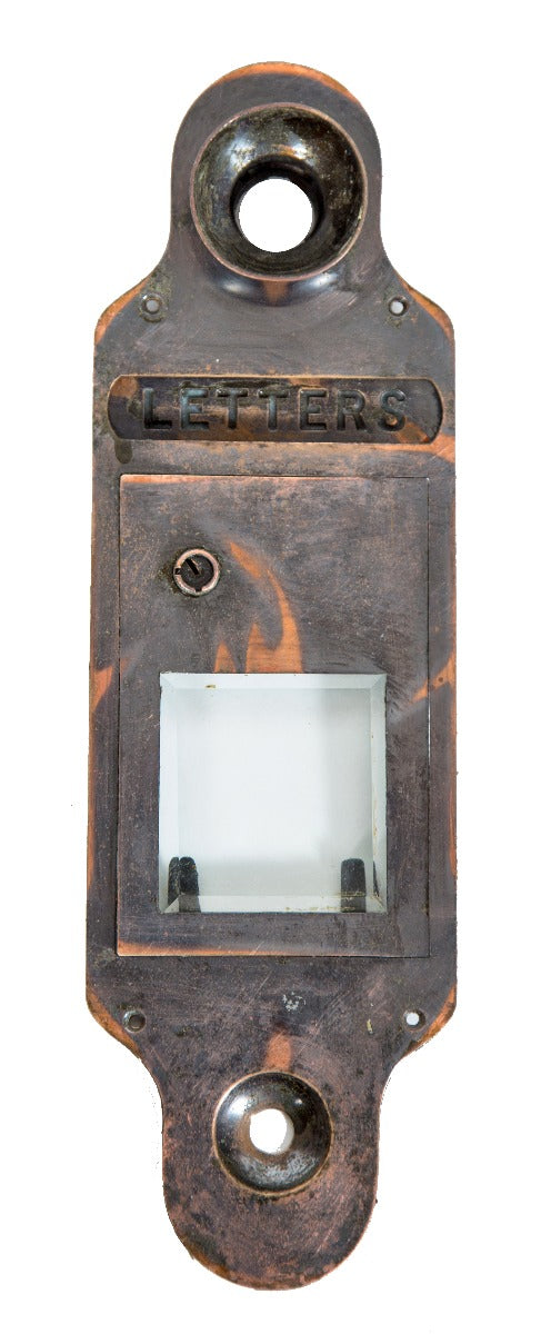 highly desirable japanned finish cast bronze residential mailbox cover with letters slot and speaking tube