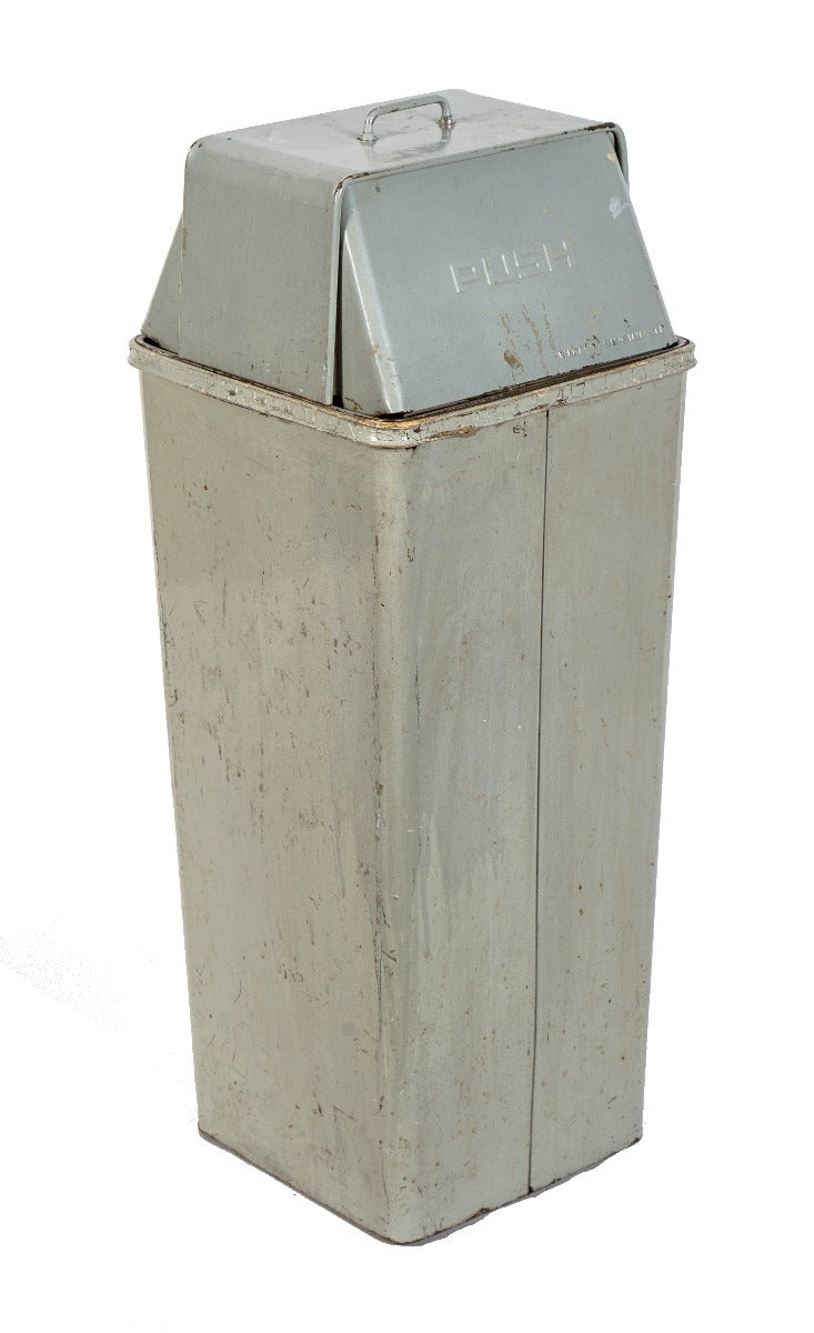 original freestanding vintage american industrial factory office with hinged pyramidal-shaped removable top