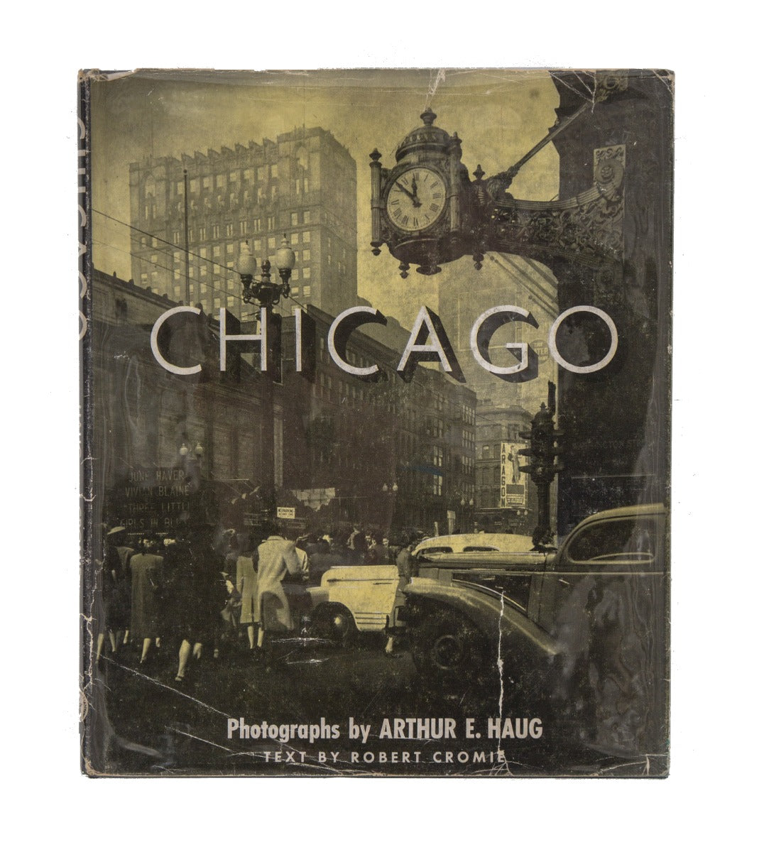 1945 hardbound book on chicago by robert cromie and photography by arthur e. haug