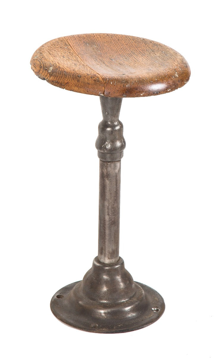 original late 19th or early 20th century original and intact freestanding building elevator cab operator's stool