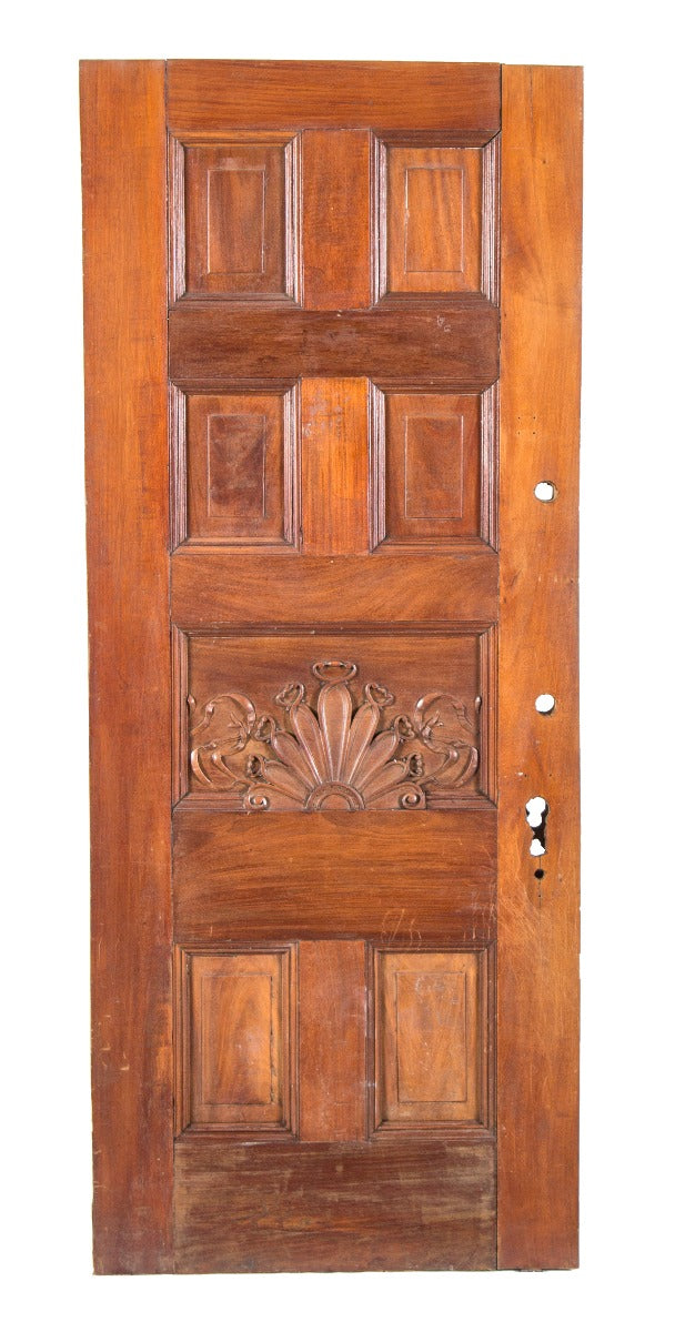 remarkable 19th century salvaged chicago gilded age hand-carved mahogany wood vestibule door