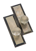 museum-quality american art deco style board of trade building interior office door hardware with nickel-plated finish