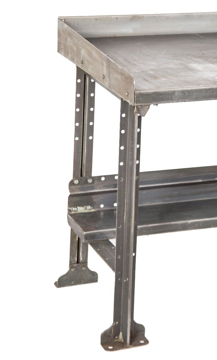 refinished brushed steel chicago transit authority workshop lyon bench with three-sided guardrail