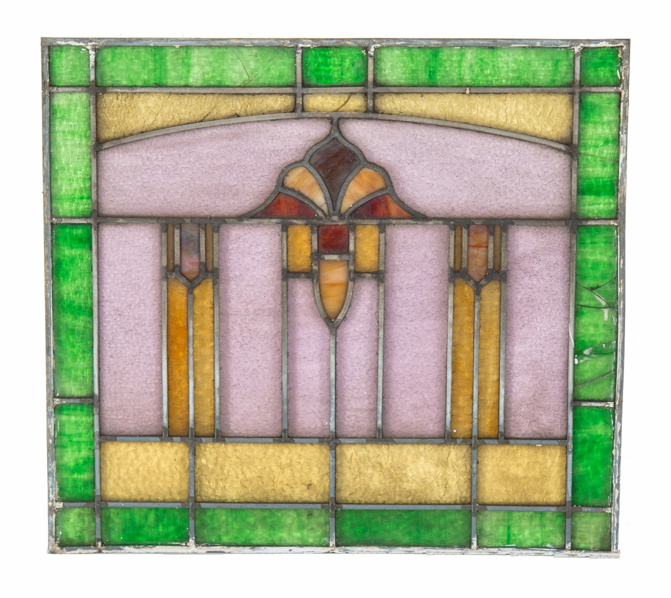 one of two salvaged chicago interior residential richly colored stained glass bungalow windows