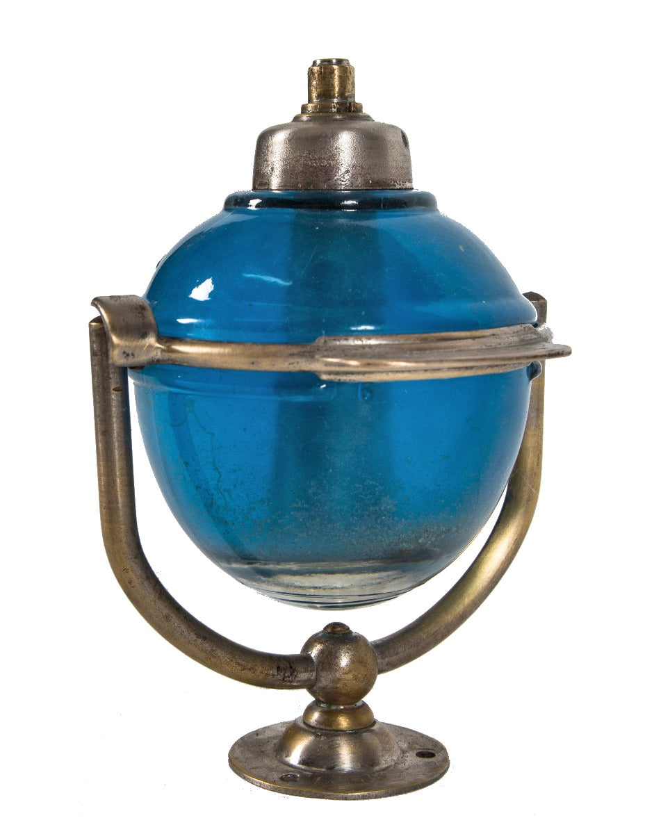 intact and fully functional original beau brummel tilting pressed glass wall-mount salvaged soap dispenser