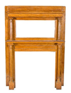 finely crafted 19th century all original salvaged chicago quarter-sawn oak wood residential fireplace mantel with beveled mirror