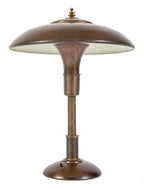 all original american art deco machine age faries streamlined style table lamp with original normandy bronze finish