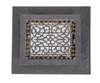single all original late 19th century black enameled salvaged chicago graystone two-flat floor register and surround