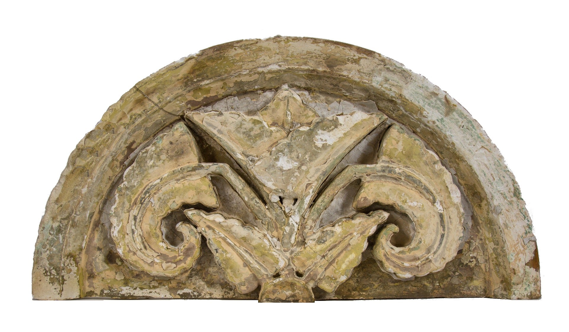 rare museum-quality 1879 john wellborn root-designed hayden house cast plaster ceiling escutcheon lunette