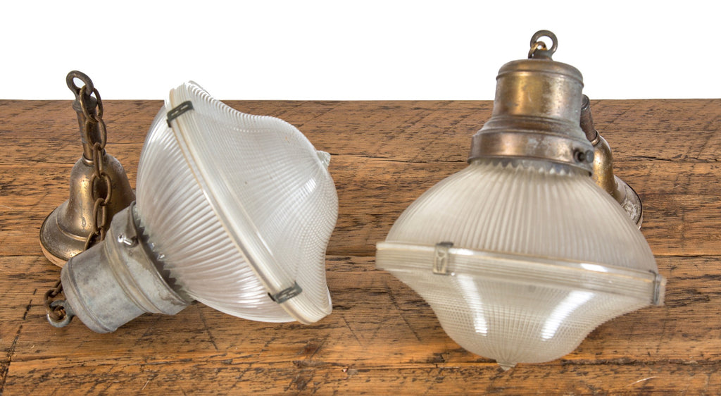 two matching rare early 20th century salvaged chicago ice cream soda parlor hanging pendant lights